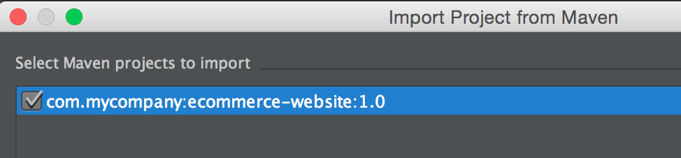 Select Maven Project