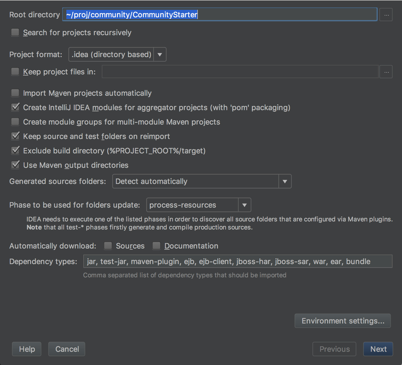 Import Project Settings