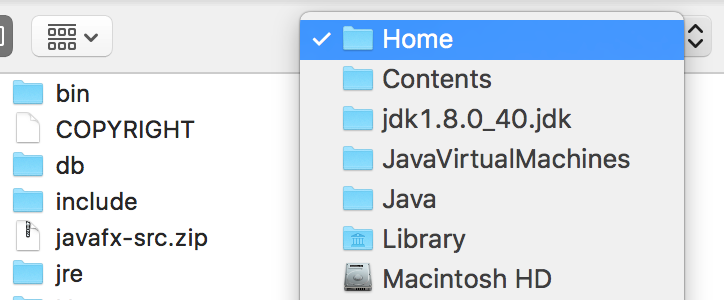 Select JDK Home Directory