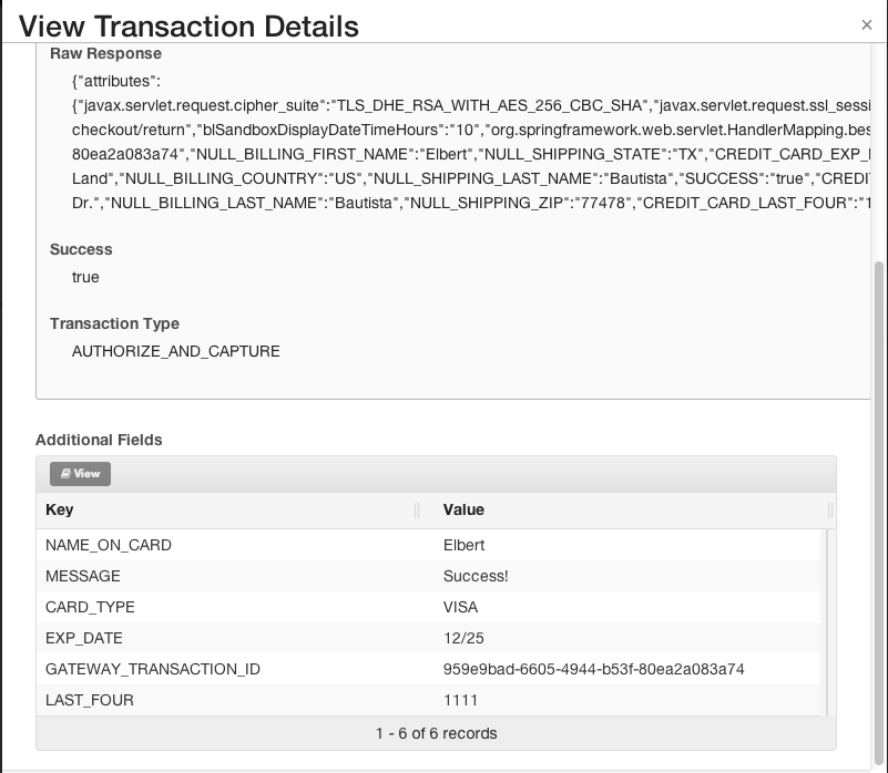 Payment Transactions in the Admin